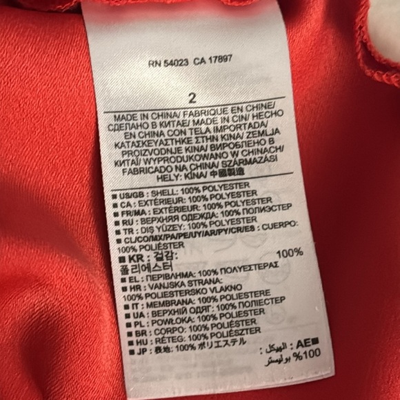 BANANA REPUBLIC Mini Dress Curved Hem Shift Red V Neck Pockets Size 2 Work Party - Picture 8 of 10